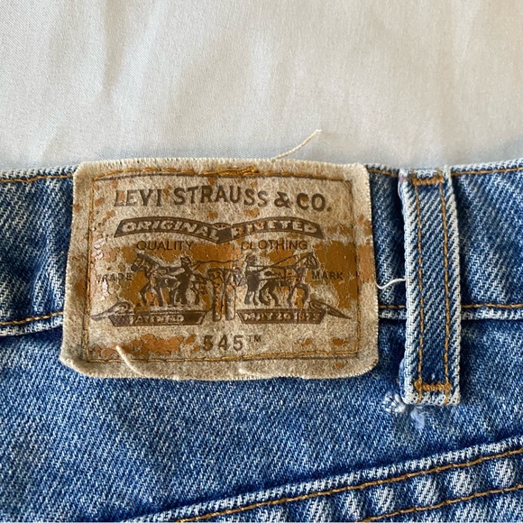 Vintage Levi’s Blue Jeans 545 44x34 Loose Fit Baggy Brown Tab 90s - Picture 9 of 13